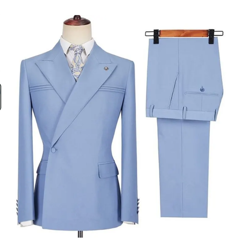 Men Formal Wear Purple - Blue Autumn Men Suit Set 2