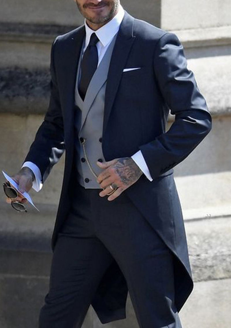 Men Formal Wear Coat - Navy Men Tuxedos Tailcoat Formal Dress