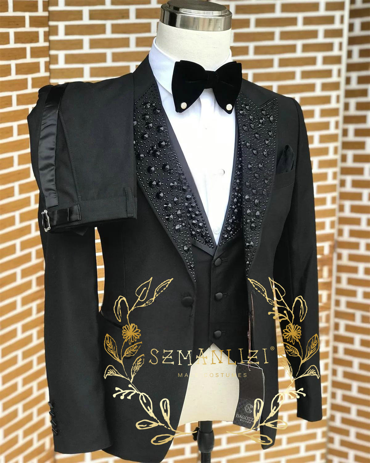 Black Men Suits Luxury Stone C - Formal Wear For Men Black Suit recension och pris