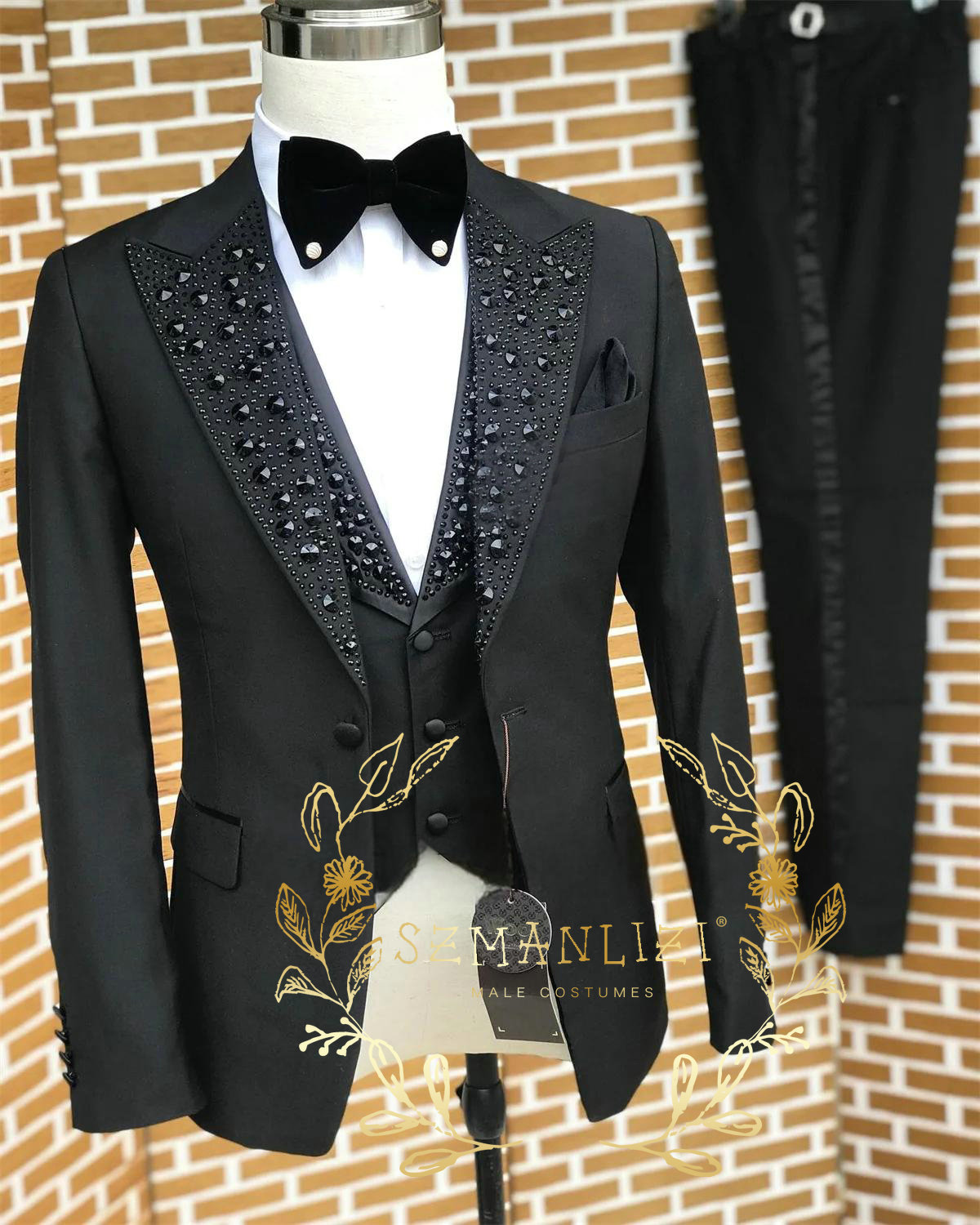 Black Men Suits Luxury Stone C - Formal Wear For Men Black Suit recension och pris