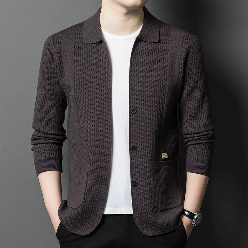 High-Quality Men's Knitted Car - Men Formal Wear Coat recension och pris