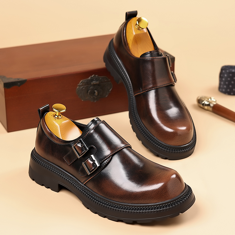 Retro Brown Men's Leather Casu - High End Men'S Formal Wear recension och pris