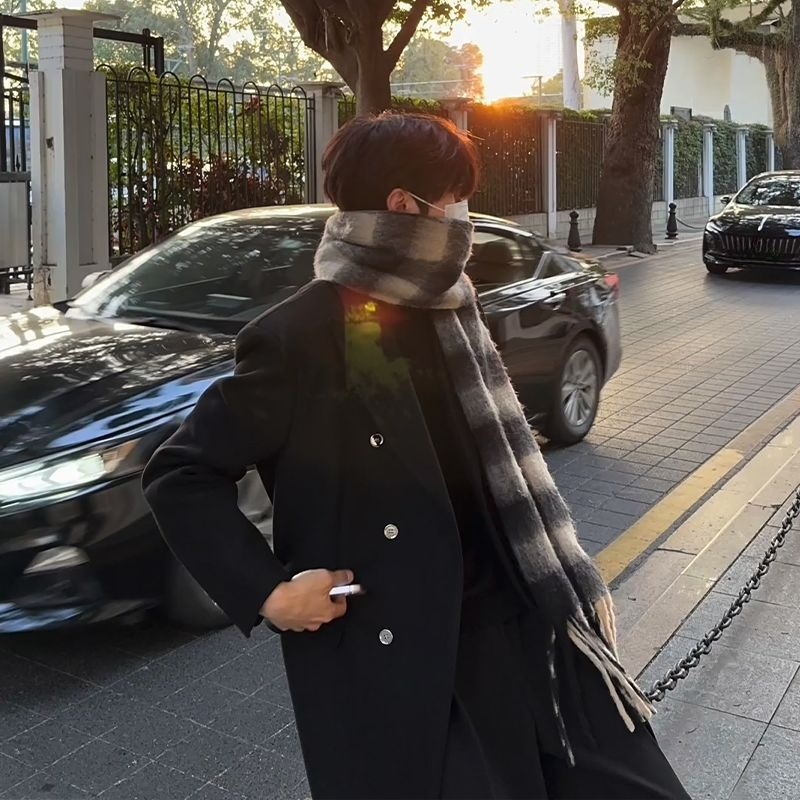 Korean Inspired Men's Wool Ove - High End Men'S Formal Wear recension och pris