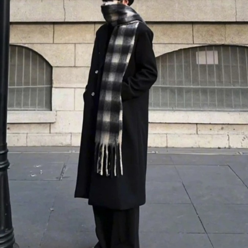 Korean Inspired Men's Wool Ove - High End Men'S Formal Wear recension och pris