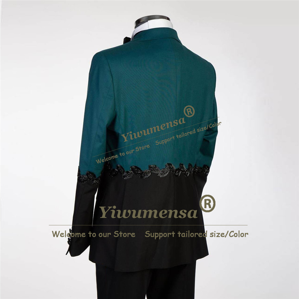 Unique Design Suits Men Splice - Formal Wear For Men Black Suit recension och pris