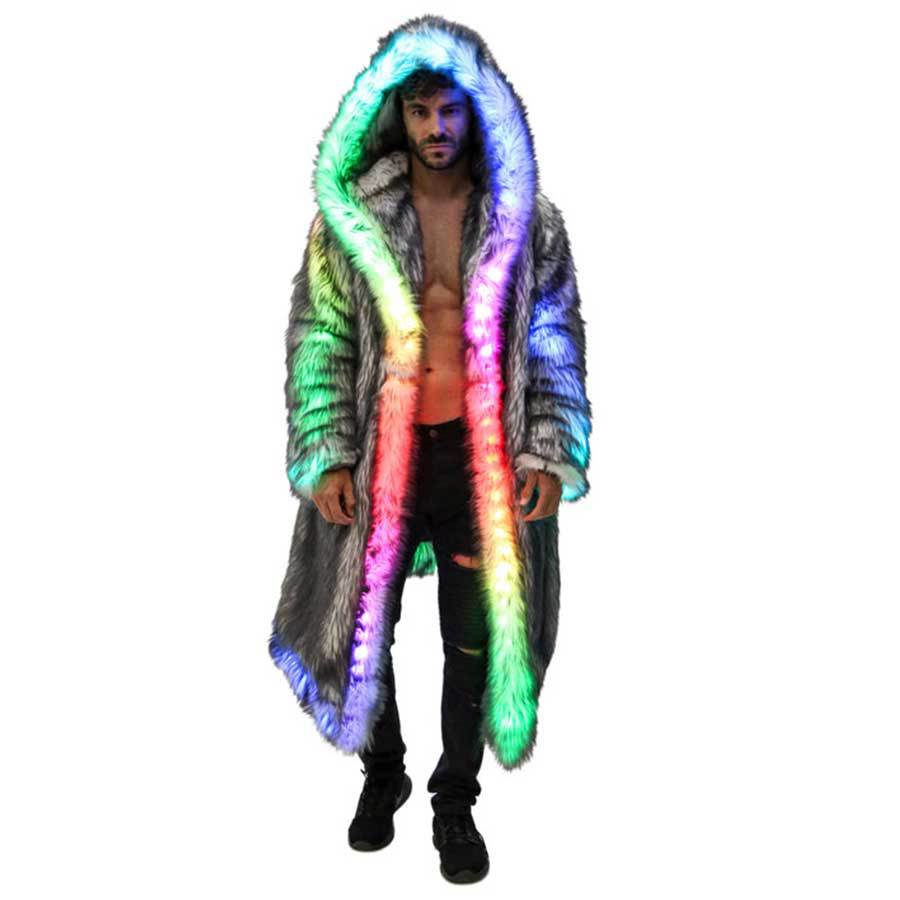 Faux Fur Coat Men Hooded Outer - Men Formal Wear Coat recension och pris
