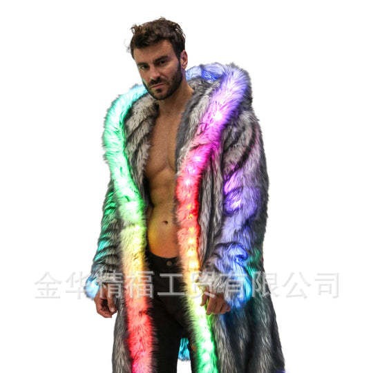 Faux Fur Coat Men Hooded Outer - Men Formal Wear Coat recension och pris