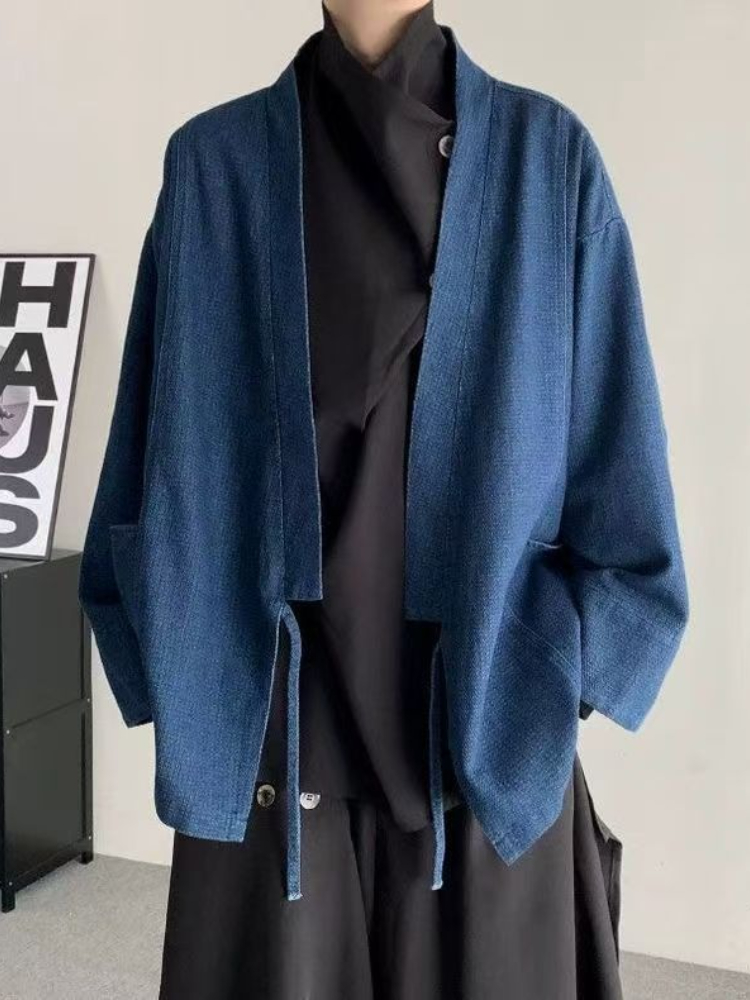 Vintage Japanese Style Denim C - Men Formal Wear Coat recension och pris