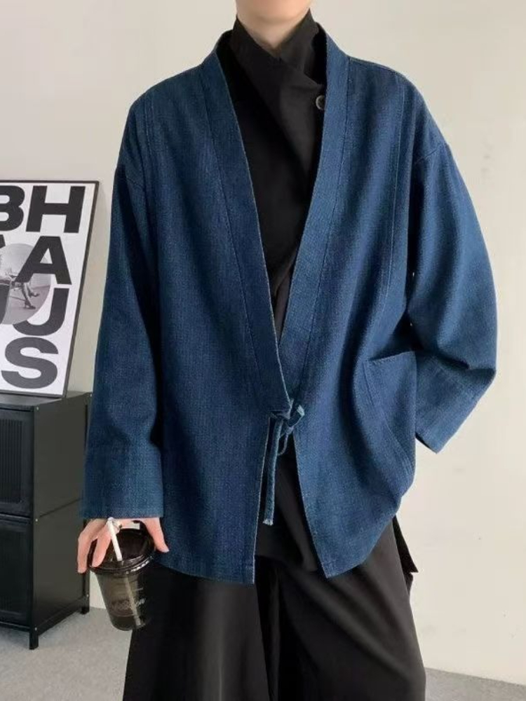 Vintage Japanese Style Denim C - Men Formal Wear Coat recension och pris