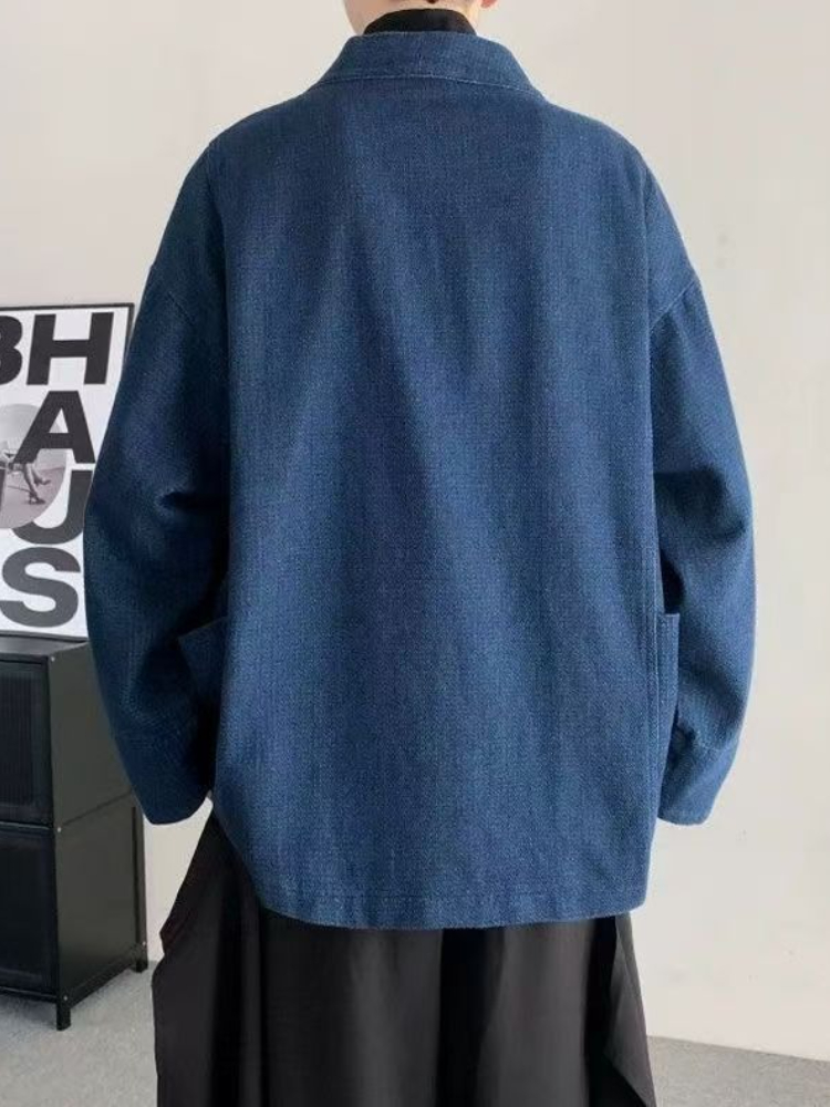 Vintage Japanese Style Denim C - Men Formal Wear Coat recension och pris
