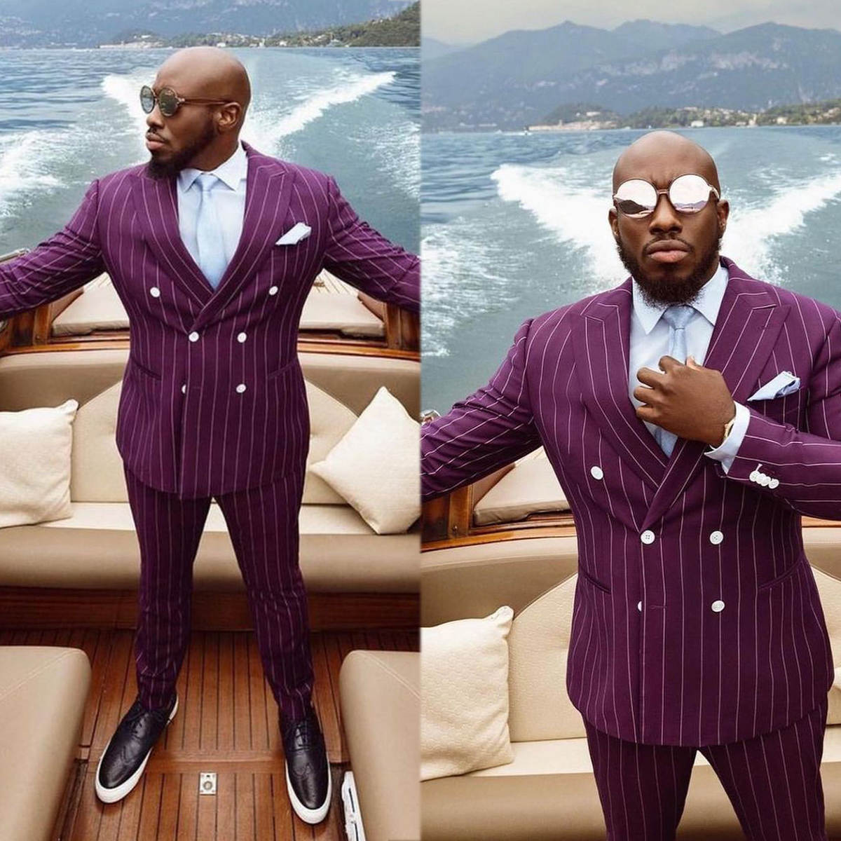 purple Striped Mens Wedding Tu - Men Formal Wear Purple recension och pris
