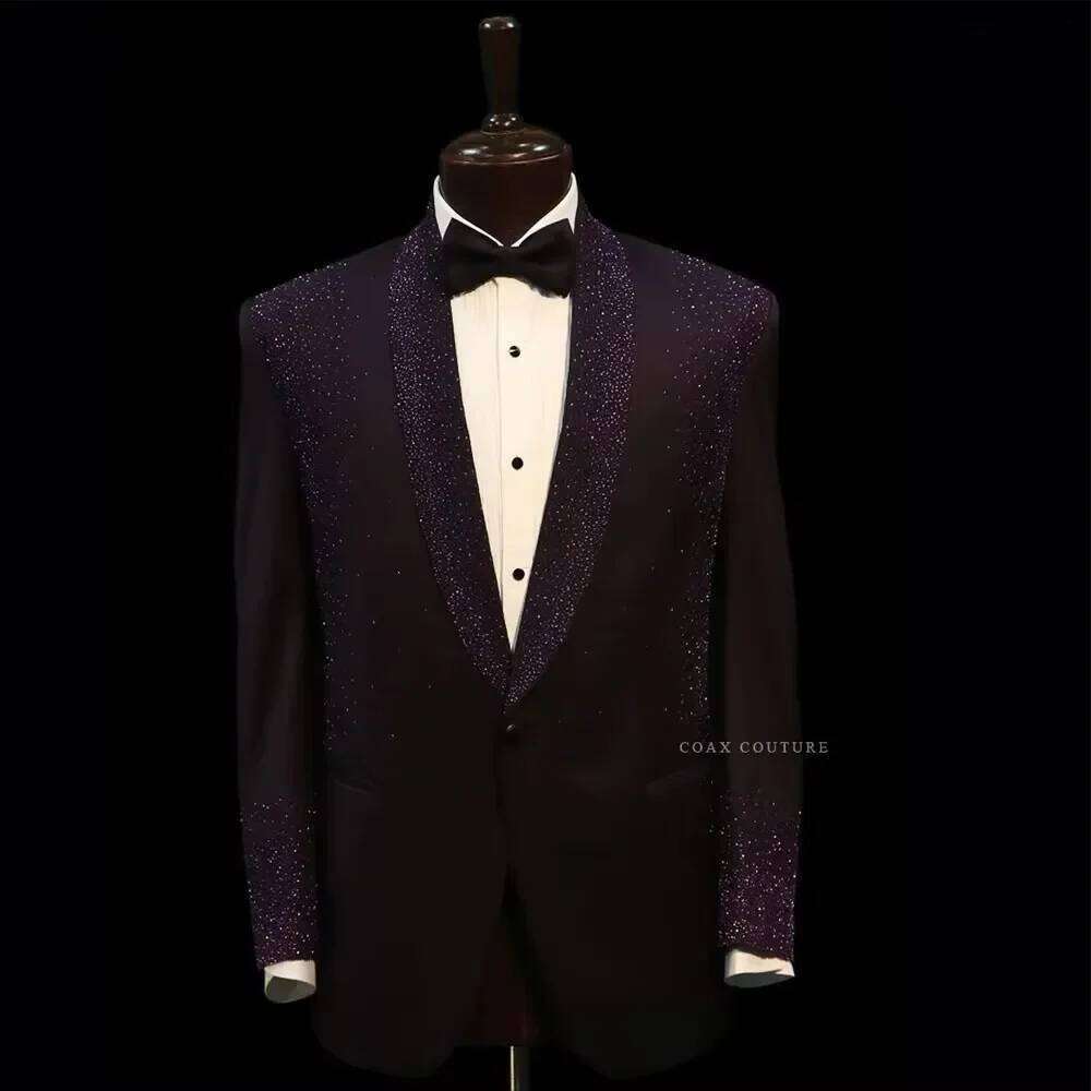 Purple Glitter Crystal Formal  - Men Formal Wear Purple recension och pris