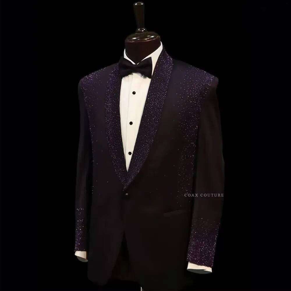 Purple Glitter Crystal Formal  - Men Formal Wear Purple recension och pris