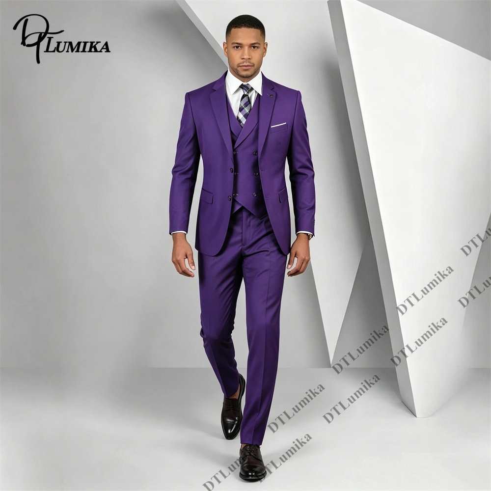 Men's 3 Piece Purple Suit Slim - Men Formal Wear Purple recension och pris