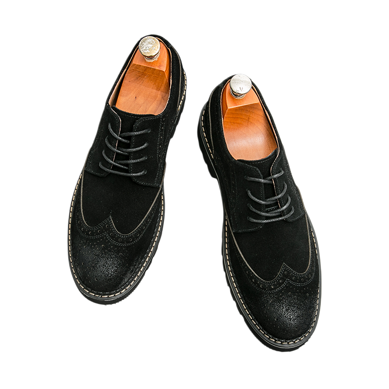 Men's Brown Suede Brogue Oxfor - Large Men Formal Wear recension och pris