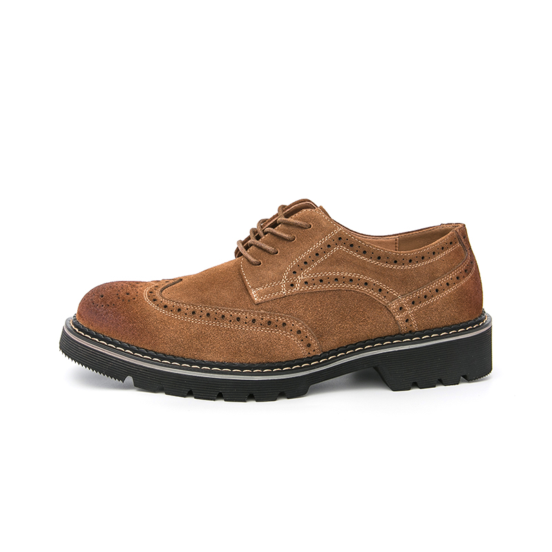 Men's Brown Suede Brogue Oxfor - Large Men Formal Wear recension och pris